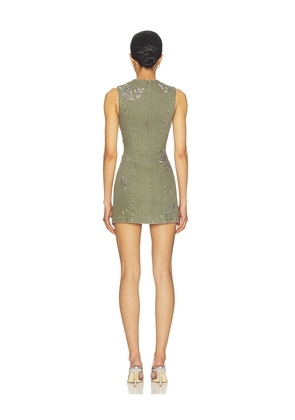 Markgong Beaded Mini Dress in Sage. Size 34/2. Also in 36/4, 40/8.