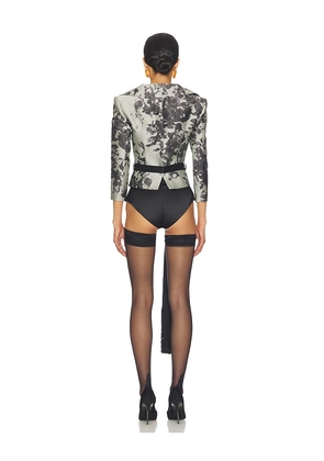 Markgong Polka Dot Cropped Jacket in Black,White. Size 34/2. Also in 36/4, 38/6, 40/8.
