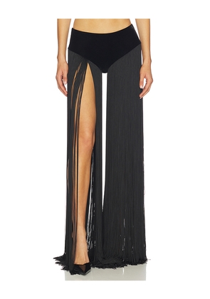 Markgong Swan Long Tassel Shorts in Black. Size 36/4. Also in 38/6.