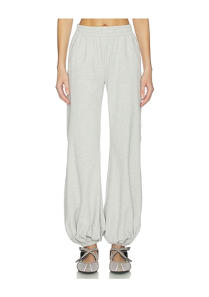 Norma Kamali Boyfriend Puff Jog Pant in Light Grey. Size M. Also in S, XS, XXS.