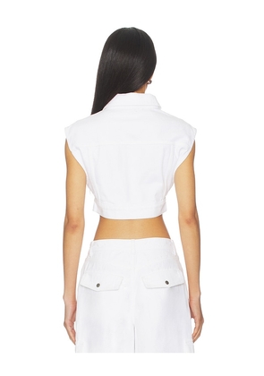 Ksubi Trucker Vest in White. Size M. Also in S, L.