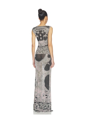 Ottolinger Mesh Maxi Gown in Black, Grey. Size L. Also in S.