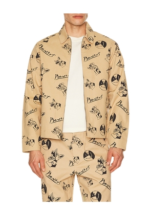 Market Smiley Cubism Work Jacket in Tan. Size L. Also in M, S, XL/1X.