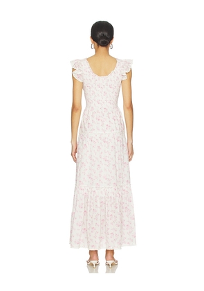 LoveShackFancy Chessie Dress in White. Size L. Also in S, XS.