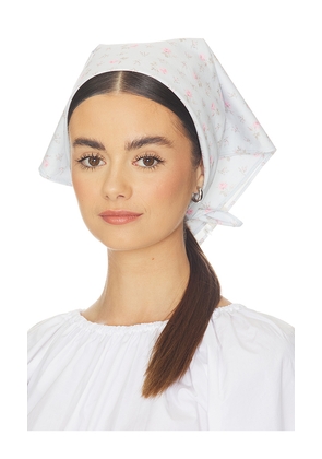 LoveShackFancy Clem Head Scarf in Baby Blue.