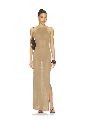 Lovers and Friends Cecille Knit Maxi Dress in Neutral. Size L. Also in M, S, XS.