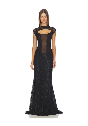 OW Collection Brisa Maxi Dress in Black. Size L. Also in M, S, XS.