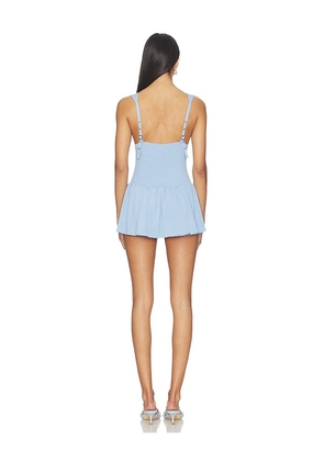 OW Collection Alba Mini Dress in Baby Blue. Size L. Also in S, XS, M.