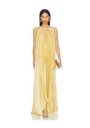 L'IDEE Boheme Gown in Yellow. Size 10/M. Also in 12/L, 6/XS, 8/S.