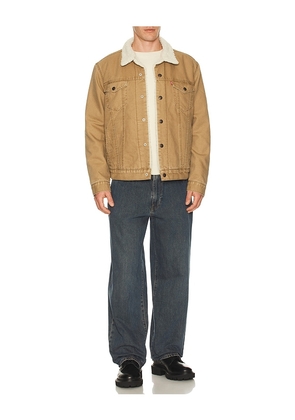 LEVI'S Type 3 Sherpa Trucker Jacket in Brown. Size M. Also in L.