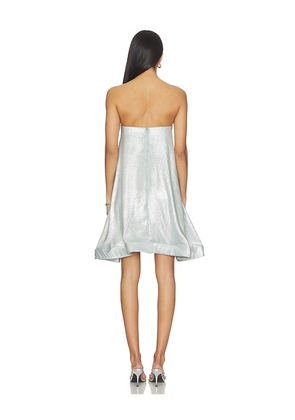 L'IDEE Aman Mini Dress in Metallic Silver. Size 10/M. Also in 8/S, 6/XS, 12/L.