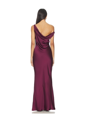 Norma Kamali Drop Shoulder Maria Gown in Wine. Size XXS. Also in S, M.