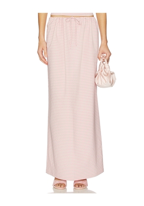 MORE TO COME Luciya Drawstring Maxi Skirt in Pink. Size L. Also in M, S, XL, XS, XXS.