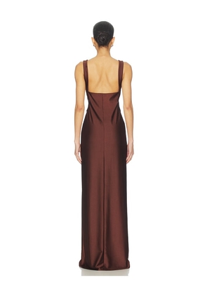 NBD Shilpa Gown in Brown. Size L. Also in XXS, XS, S, M.