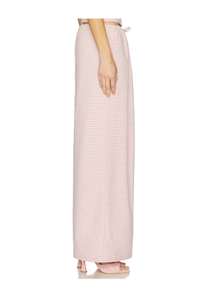 MORE TO COME Luciya Drawstring Maxi Skirt in Pink. Size L. Also in XS, XXS, S, M.