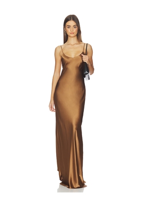 NILI LOTAN Cami Gown in Metallic Bronze. Size L. Also in M, S, XS.