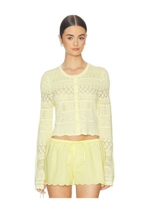 LoveShackFancy Brigette Cardigan in Lemon. Size L. Also in M, S, XL, XS, XXS.