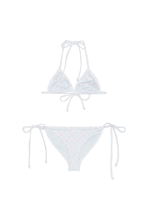 LoveShackFancy Tween Dannie Bikini in Baby Blue. Size M. Also in S.