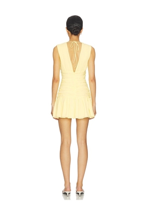 MORE TO COME Elisia Mini Dress in Lemon. Size L. Also in XXS, XS, M, XL.
