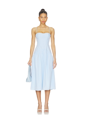 MORE TO COME Margaery Midi Dress in Baby Blue. Size L. Also in M, S, XL, XS, XXS.
