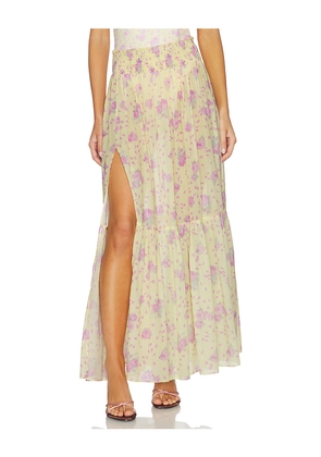 LoveShackFancy Umber Skirt in Lemon. Size L. Also in M, S, XL, XS.