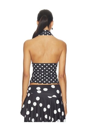 LIONESS Safari Halter Top in Black. Size M. Also in XXS, XS, L, XL, XXL.