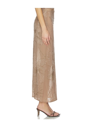 NBD Tanuja Maxi Skirt in Taupe. Size L. Also in XXS, S, M, XL.