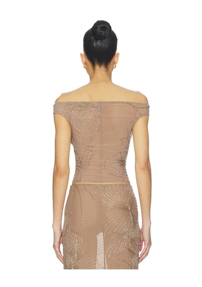 NBD Tanuja Top in Taupe. Size L. Also in XXS, XS, S, M, XL.