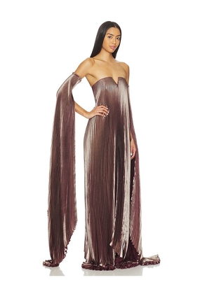 L'IDEE Black Tie Gown With Drama Sleeves in Mauve. Size 10/M. Also in 6/XS, 8/S.