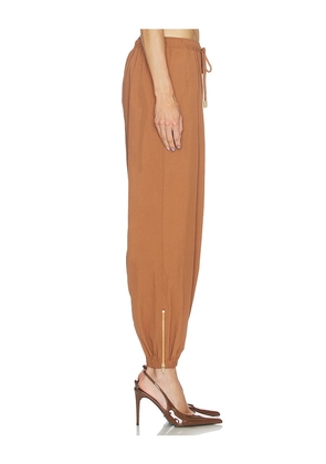 L'AGENCE Mariko Jogger With Zipper in Cognac. Size L. Also in XS, S, M.