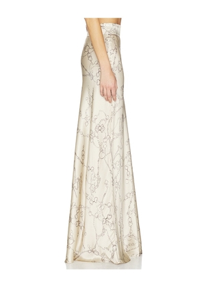 L'AGENCE Ryker Waistband Bias Skirt in Beige. Size 0. Also in 2, 4, 6.