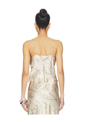 L'AGENCE Calista Cowl Cami in Beige. Size L. Also in XS, M.