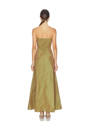 L'AGENCE Nessa Strapless Maxi in Olive. Size 0. Also in 2, 4, 6, 8.