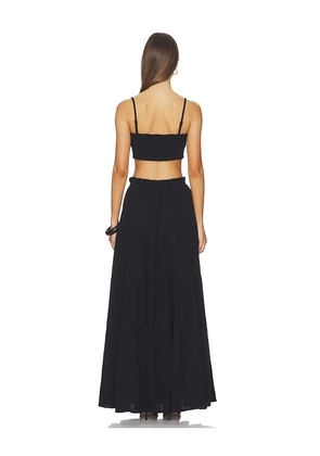 MORE TO COME Mora Maxi Skirt Set in Black. Size L. Also in S, M, XL.