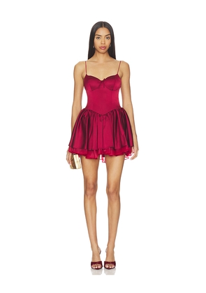 Nana Jacqueline Veronica Backless Mini Dress in Red. Size L. Also in M, S, XS.