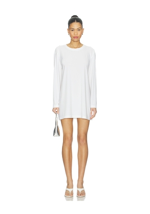 Norma Kamali x Lifestyle Oversized Long Sleeve Mini Dress in White. Size M. Also in S, XS, XXS.