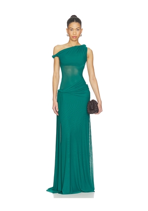MISHA The Sisal Mesh Dress in Teal. Size L. Also in M, S, XS.