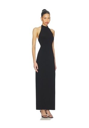 Norma Kamali x Lifestyle Halter Long Dress With Side Slit in Black. Size L. Also in S, M.