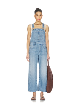 MOTHER The Half-pipe Overall Ankle Jeans in Blue. Size L. Also in M, S, XS.