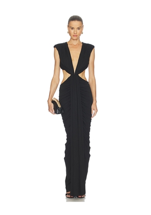 MISHA The Solacia Cupro Maxi Dress in Black. Size M. Also in S, XS, XXS.