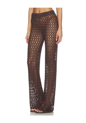 MORE TO COME Rue Pant in Brown. Size L. Also in XS, S, M.