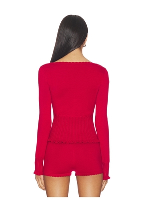 MAJORELLE Kaiden Cardigan in Red. Size M. Also in XS, XXS, S, L, XL.