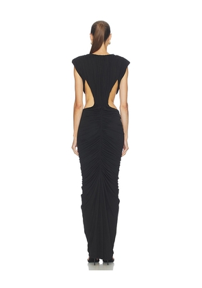 MISHA The Solacia Cupro Maxi Dress in Black. Size M. Also in XS, XXS.