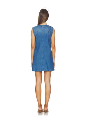 MOTHER The Stashed Picky Mini Dress in Blue. Size L. Also in XS, S, M, XL.