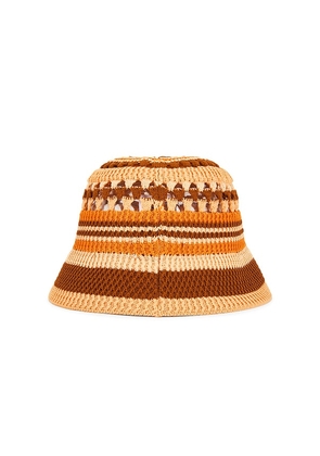Lack of Color Cape Bucket Hat in Peach,Orange. Size M. Also in S.