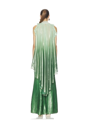 LA FUORI Iridescent Sage Embroidered Top in Sage. Size XS. Also in S, M, L, XL.