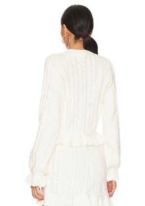 Show Me Your Mumu Ridley Ruffle Sweater in Cream. Size L. Also in XL.