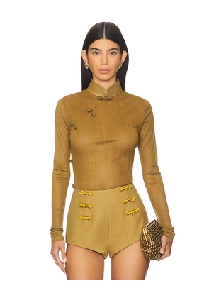 SAU LEE Kia Knit Top in Olive. Size 10. Also in 6.