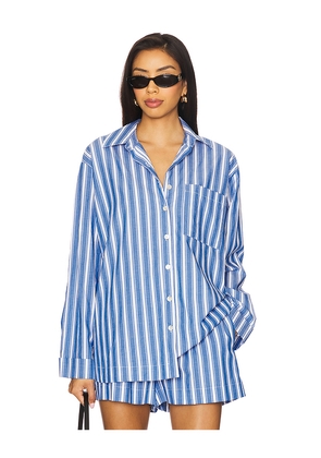 Show Me Your Mumu Braxton Button Down in Blue. Size L. Also in M, S, XL, XS.