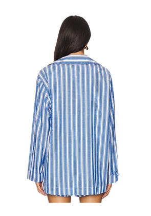 Show Me Your Mumu Braxton Button Down in Blue. Size L. Also in S, XS, M, XL.